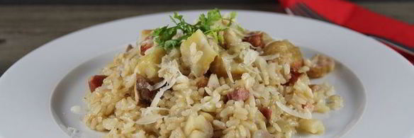 ризотто с каштанами и грудинкой