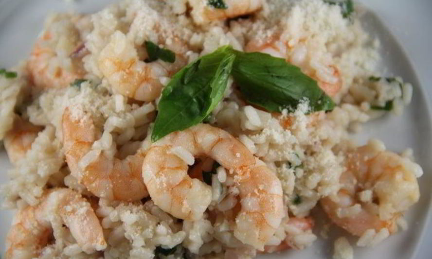Рецепт ризотто с креветками и ароматными травами