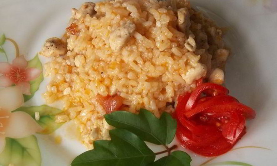 Рецепт ризотто с курицей и овощами