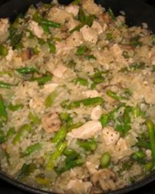 Ризотто с курицей и спаржей