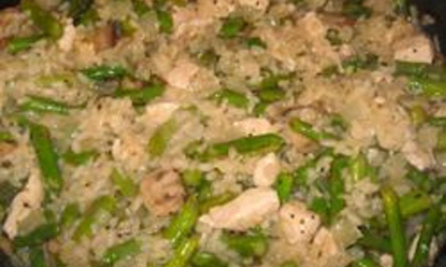 Рецепт ризотто с курицей и спаржей