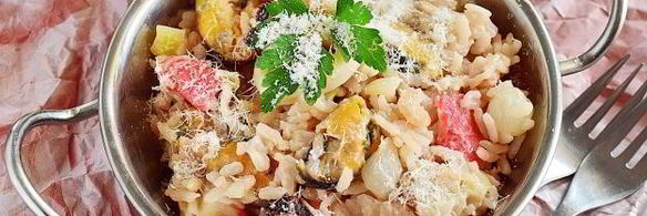 ризотто с морепродуктами в сливочном соусе