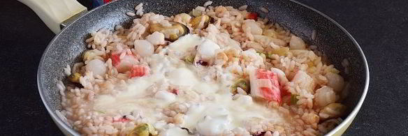 ризотто с морепродуктами в сливочном соусе