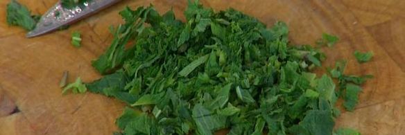 ризотто с мятой и ветчиной