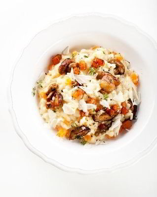 Ризотто с тыквой, белыми грибами и маскарпоне