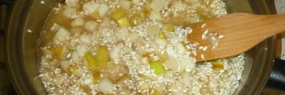 сладкое ризотто с томлеными фруктами