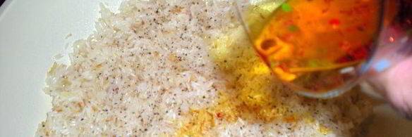 желтое ризотто с морепродуктами