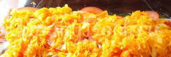 форель с овощами и грибами