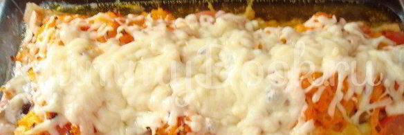 форель с овощами и грибами