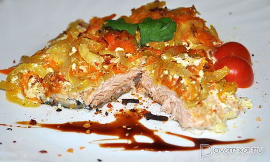 Рецепт горбуши, запеченной в сливках