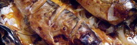 горчичная скумбрия на овощной подушке