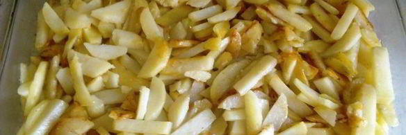 кальмары, запеченные с картофелем под сырной корочкой