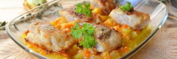 минтай в соевом соусе с кабачками