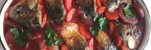 нежный карп в овощном желе