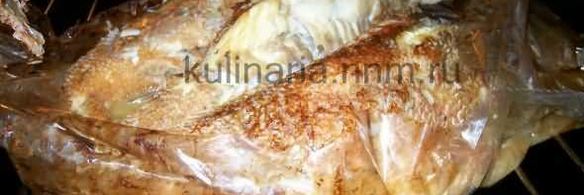 окунь запеченный, с лимонно-сливочным соусом