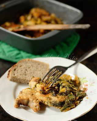 Рыба со щавелем в духовке