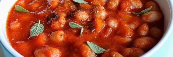 скумбрия с фасолью