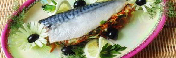 скумбрия запеченная с овощами в фольге