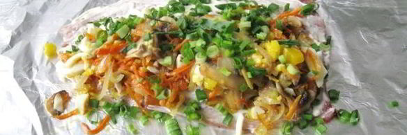 скумбрия запеченная с овощами в фольге