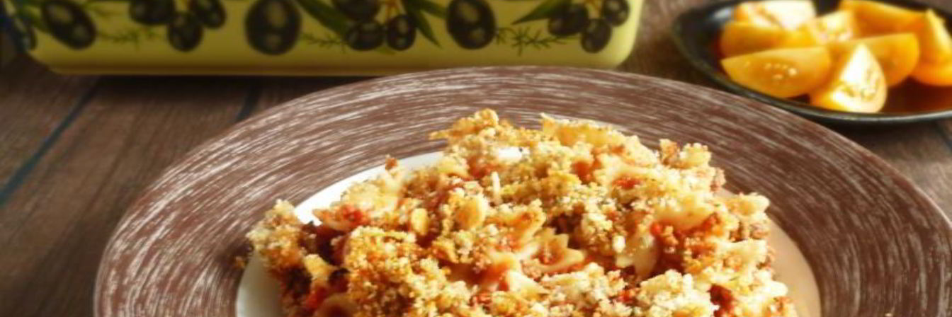 Запеченные фарфалле с фаршем