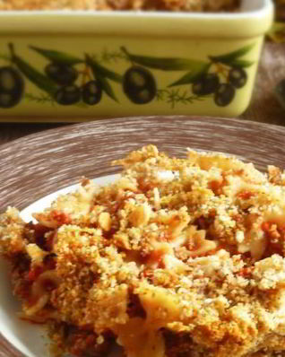 Запеченные фарфалле с фаршем