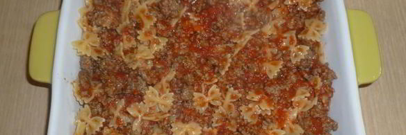 запеченные фарфалле с фаршем