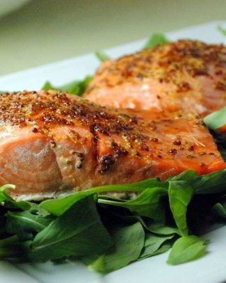 Запеченные филе лосося Дижон