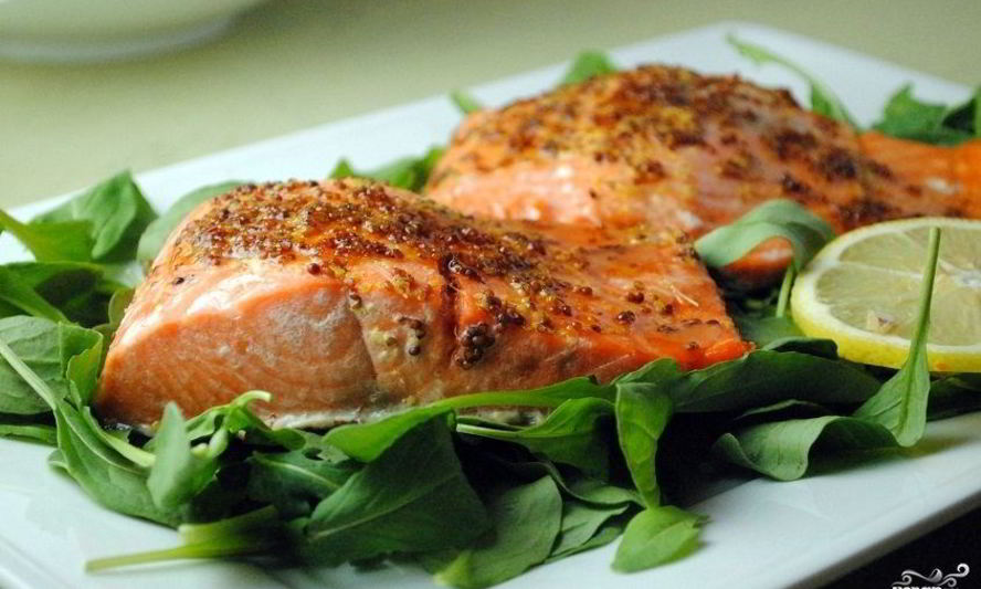 Рецепт запеченных филе лосося дижон