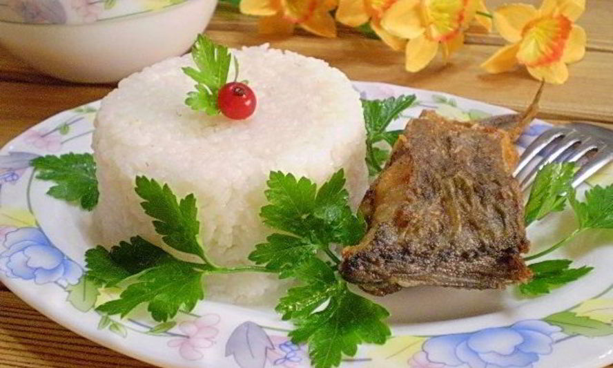 Рецепт жареной рыбы с рисом