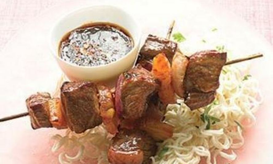 Рецепт азиатского шашлыка иза говядин с ананасома