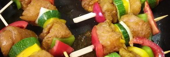 куриный шашлычок по-карибски с манговой сальсой