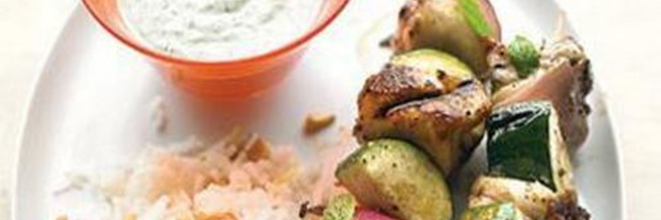 Куриный шашлык по-гречески с цуккини