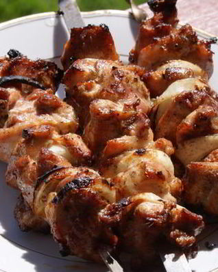 Куриный шашлык в имбирно-лимонном маринаде
