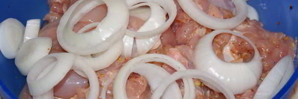 куриный шашлык в имбирно-лимонном маринаде