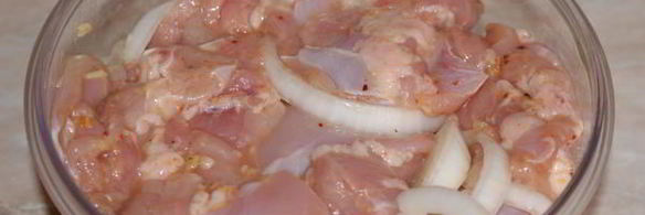 куриный шашлык в имбирно-лимонном маринаде