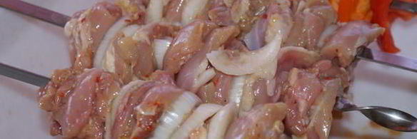 куриный шашлык в имбирно-лимонном маринаде