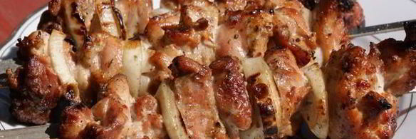 куриный шашлык в имбирно-лимонном маринаде