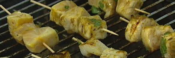 шашлычки из белой рыбы