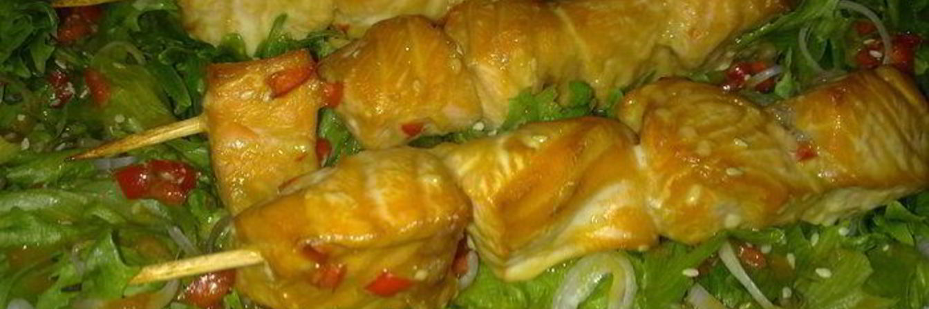 Шашлычок из лосося в меду