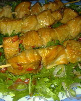 Шашлычок из лосося в меду