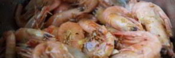 шашлык из креветок на сковороде