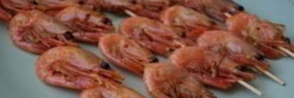 шашлык из креветок на сковороде