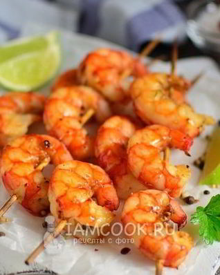 Шашлык из креветок