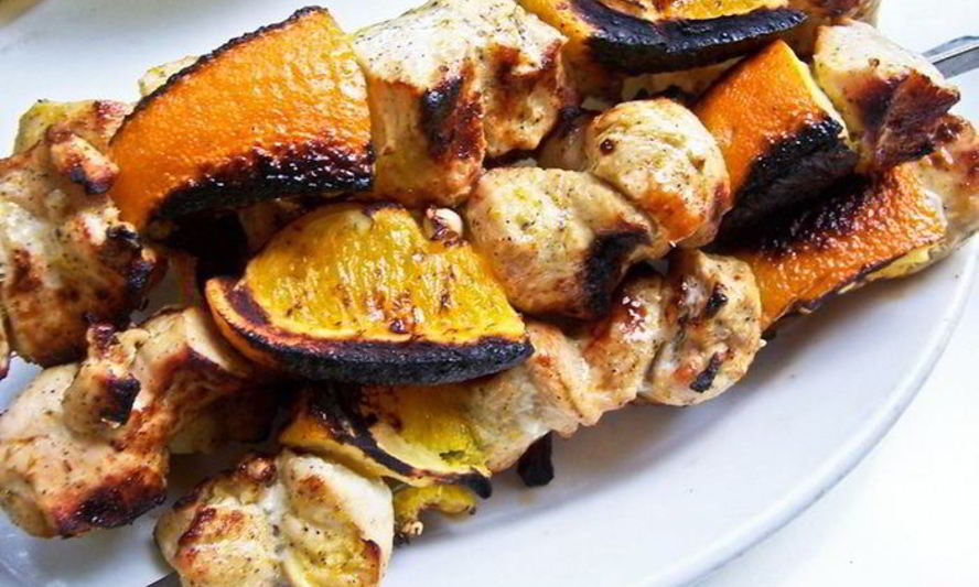 Рецепт шашлыка из куриного филе с апельсинами