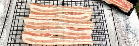 шашлык из куриной грудки в беконе