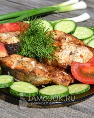 Шашлык из рыбы на решетке