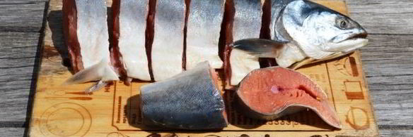 шашлык из рыбы на решетке