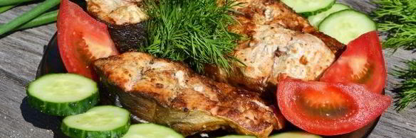 шашлык из рыбы на решетке