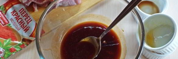 шашлык из свиной грудинки в томатно-соевом маринаде с медом