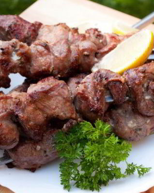 Шашлык с мятой и чесноком